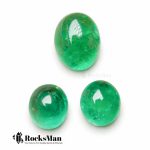 Natural Zambian Emerald 3-Piece Set – 21.26 Ct Total, Rich Green, Oval Cabochon