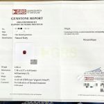 GRS Certified Pigeon Blood Ruby – Unheated Natural Mozambique Ruby, 2.06 Ct, Cushion Cut - Image 2