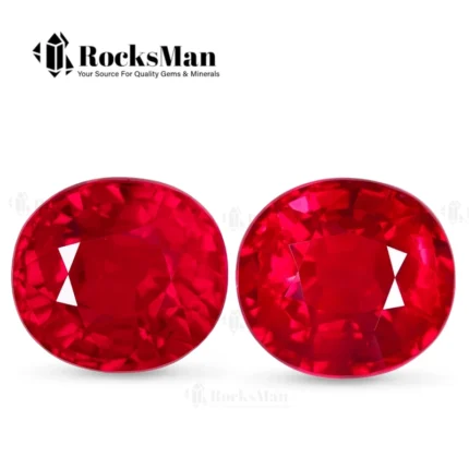Pigeons Blood Ruby Pair, 4.06 Ct , GRS Certified
