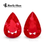 GRS Certified Pigeon Blood Ruby Pair – Unheated Mozambique Rubies, 2.52 Ct Total, Pear Cut