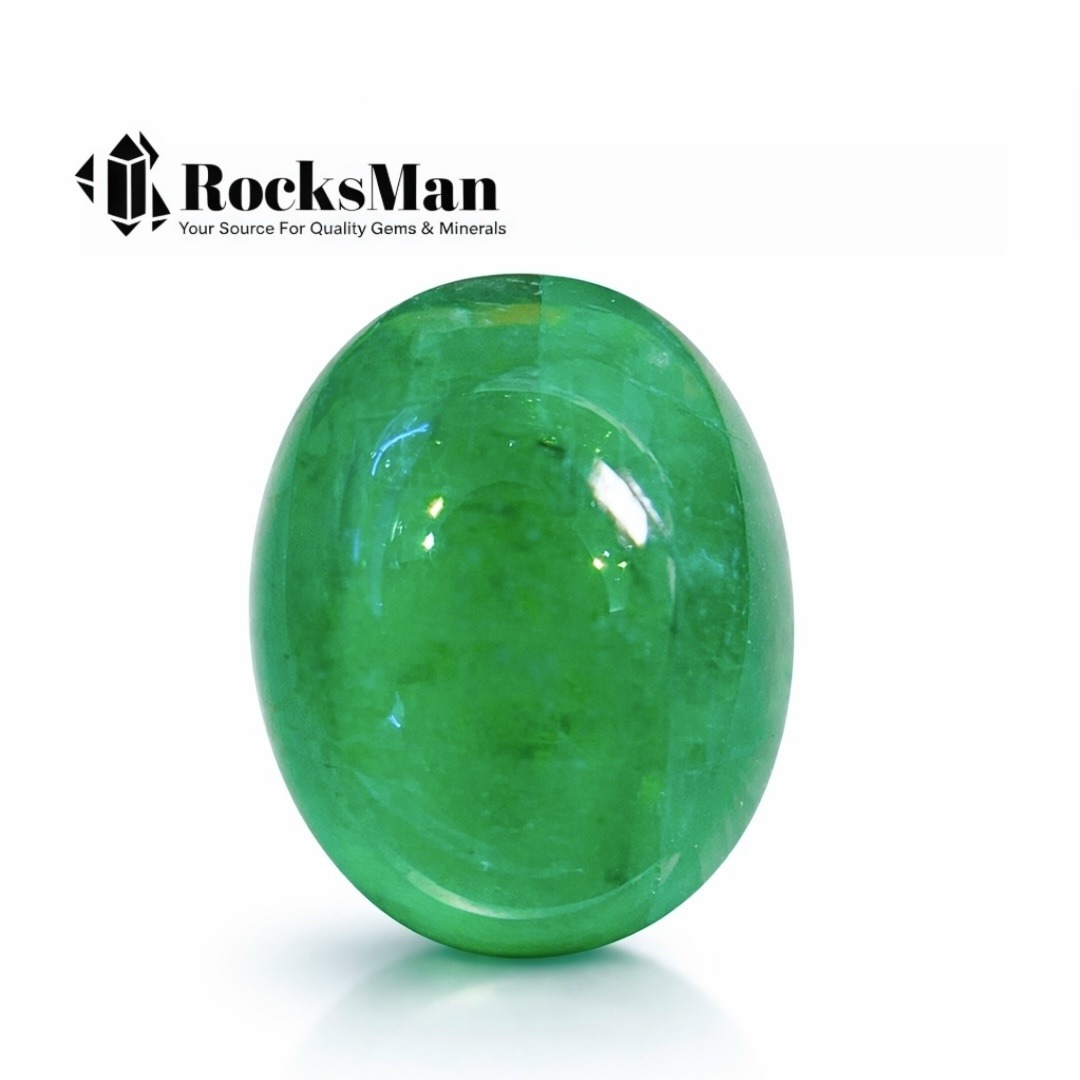 2.29 ct Zambian emerald oval cabochon vivid green natural gemstone 2.29 ct Zambian emerald oval cabochon vivid green natural gemstone