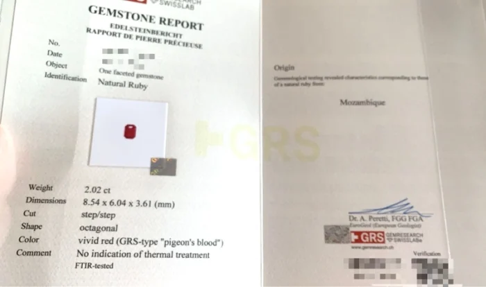 GRS Certified Pigeon’s Blood Ruby 2.02 Ct Unheated Mozambique - Image 2
